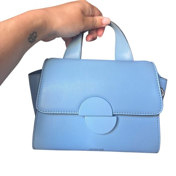 JASON WU Leather Micro Satchel Light Blue NWOT - Picture 3 of 5